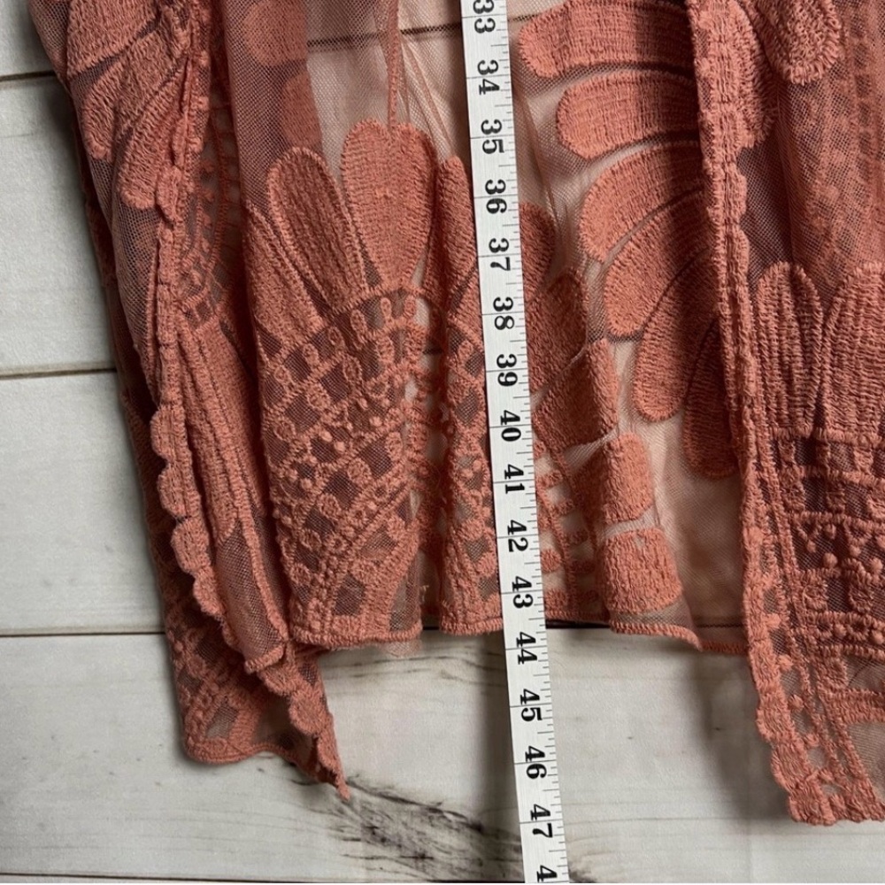Boho Crochet Long Duster - Dusty Rose - Picture 7 of 7